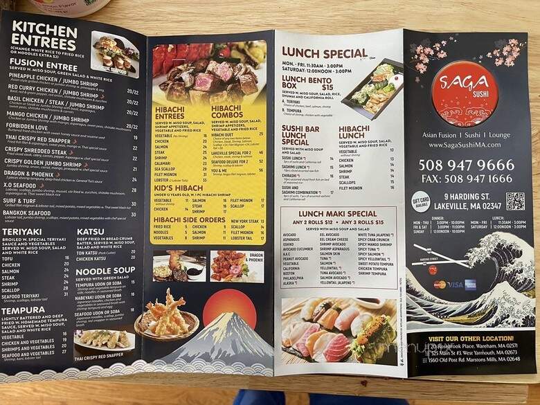 Saga Sushi - Lakeville, MA menu_pic