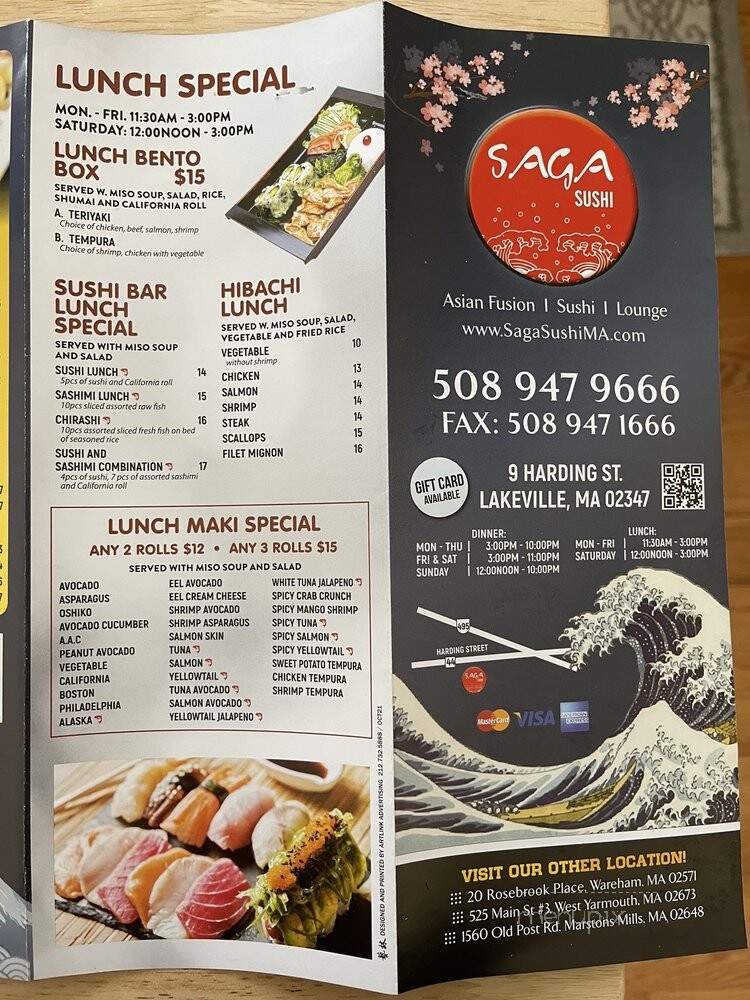 Saga Sushi - Lakeville, MA