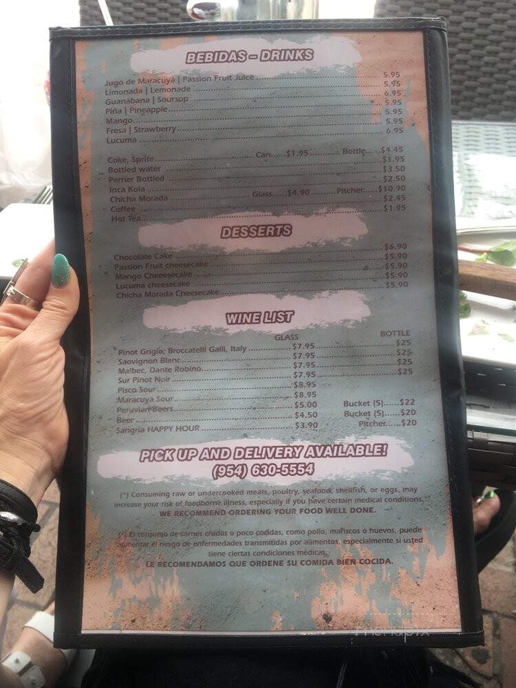 At Peru - Hollywood, FL menu_pic