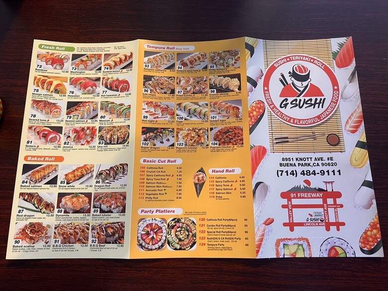 G Sushi - Buena Park, CA menu_pic