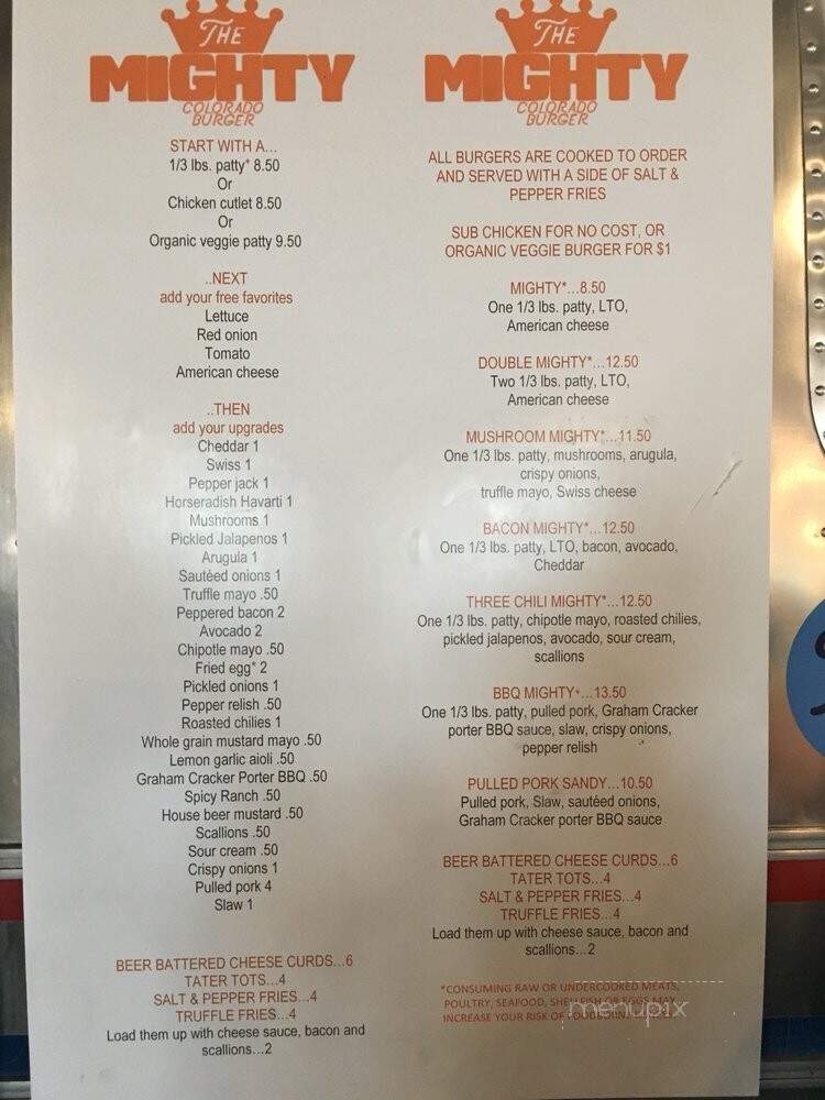 The Mighty - Arvada, CO menu_pic