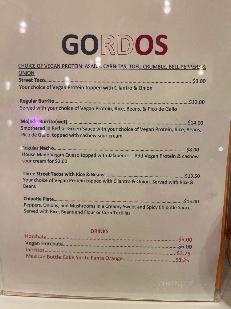 Gordos - Waialua, HI menu_pic