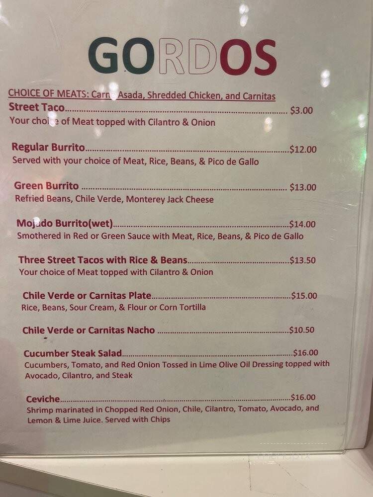 Gordos - Waialua, HI menu_pic