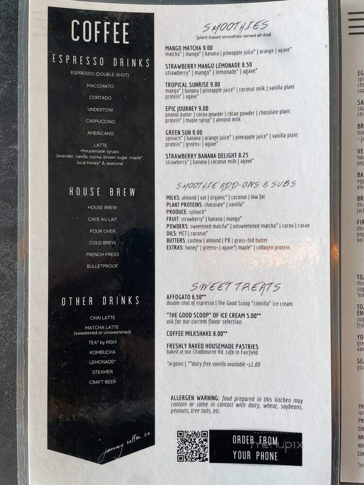 Journey Coffee - Fairfield, CA menu_pic