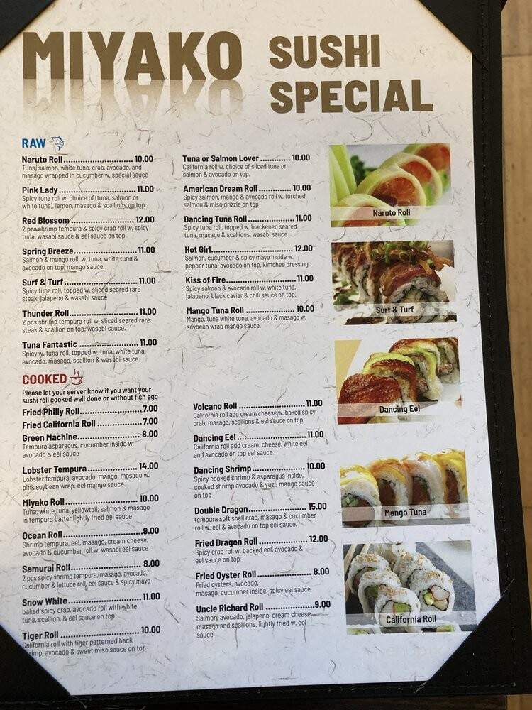 Miyako House - Asheville, NC menu_pic