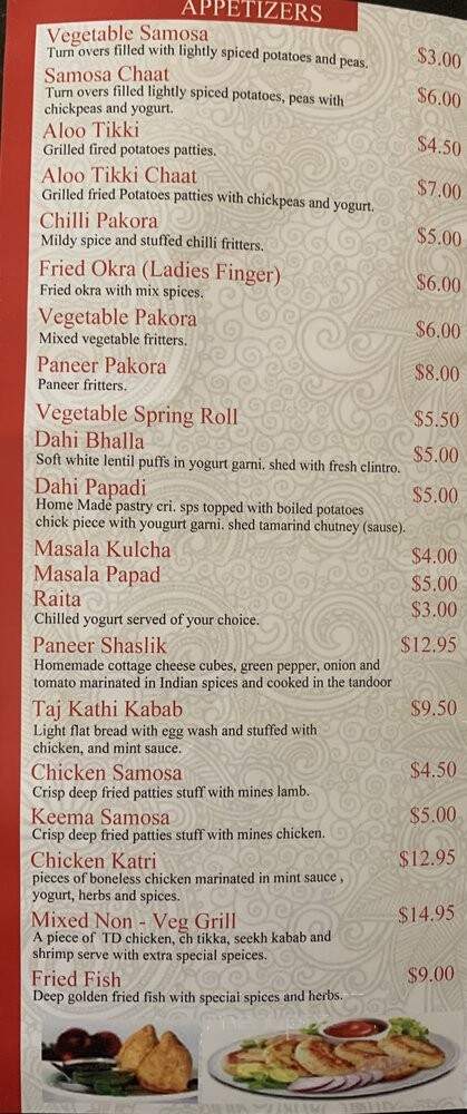 Taj Mahal Indian Restaurant - Carol Stream, IL
