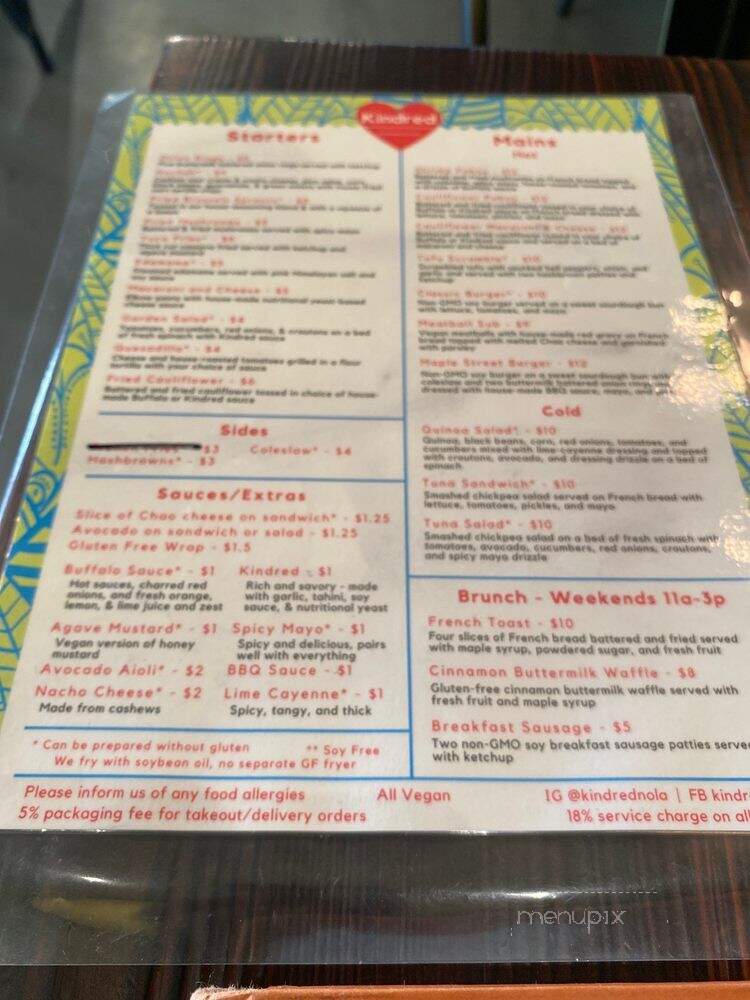 Kindred - New Orleans, LA menu_pic