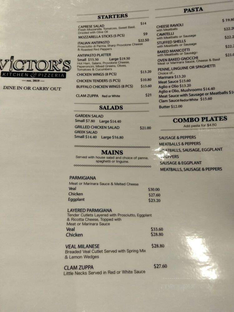 Victor's Kitchen and Pizzeria - East Greenwich, RI menu_pic
