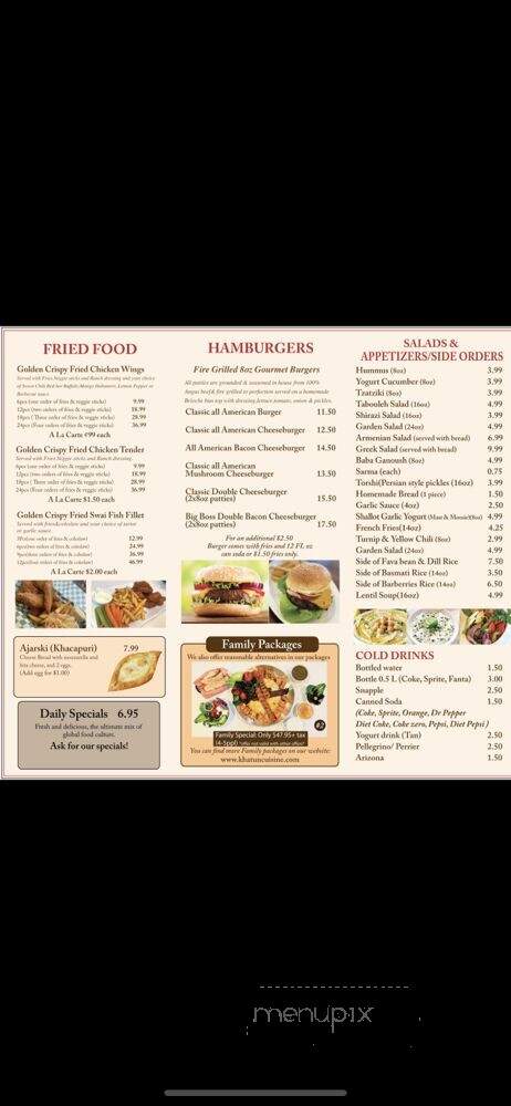 Khatun Tasty World Cuisine - Glendale, CA menu_pic