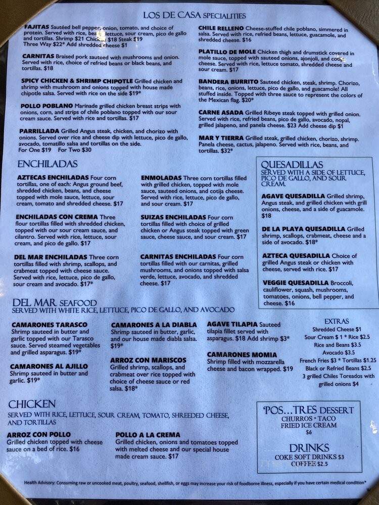 Los Agaves Grill - Westfield, IN menu_pic