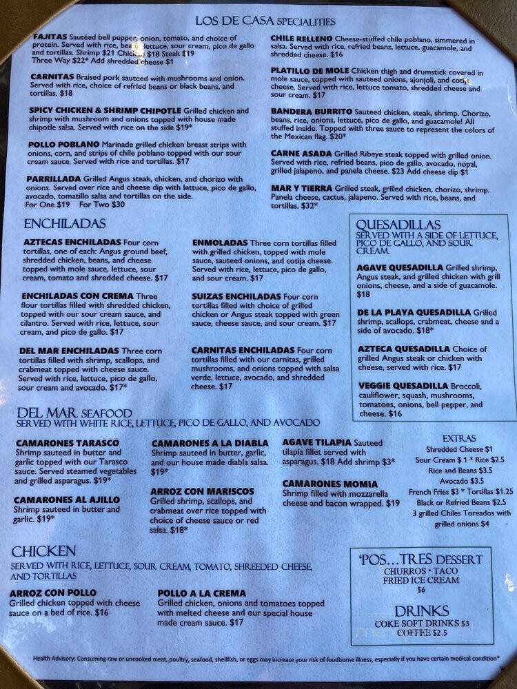 Los Agaves Grill - Westfield, IN menu_pic