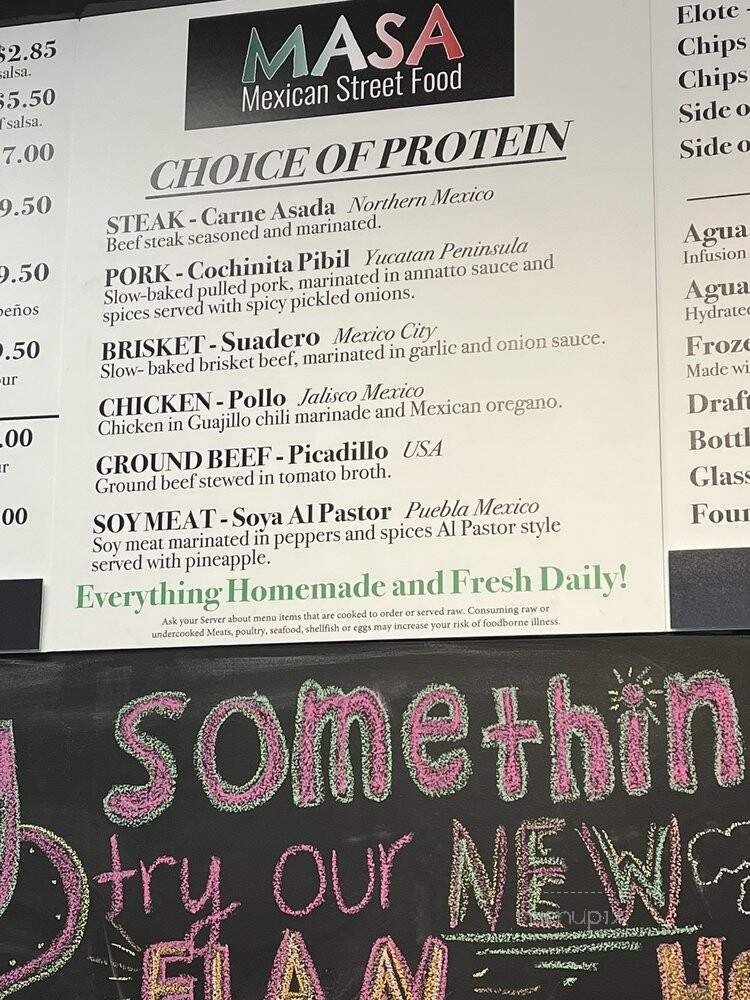 Masa Mexican Street Food - Farmington, MI menu_pic