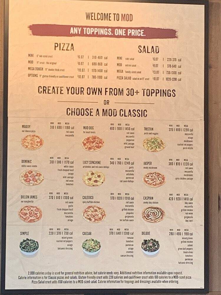 MOD Pizza - Cary, NC menu_pic