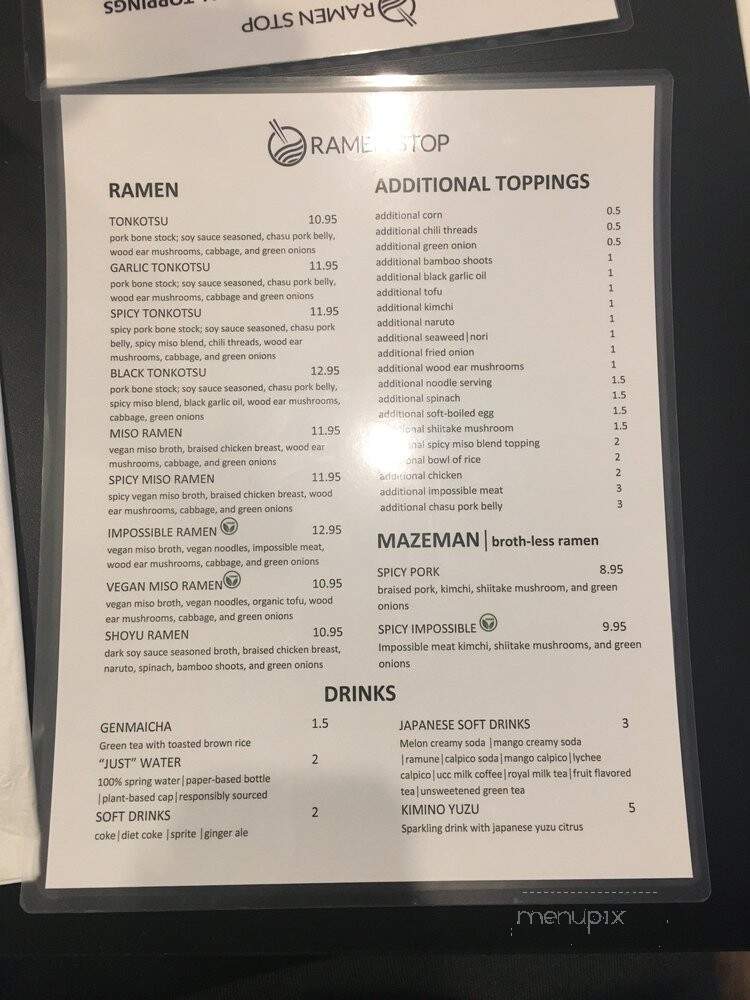 Ramen Stop - Princeton, NJ menu_pic
