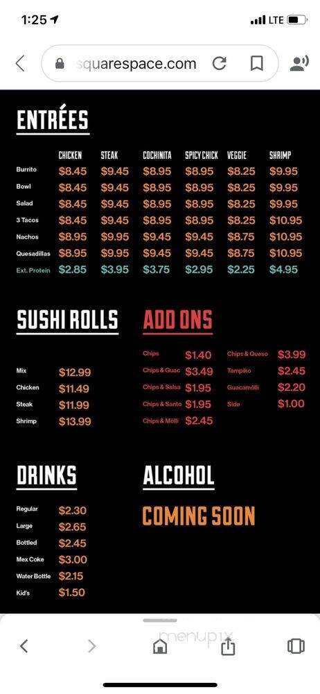 Holy Molli - Greenville, SC menu_pic