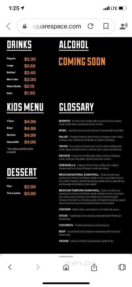 Holy Molli - Greenville, SC menu_pic
