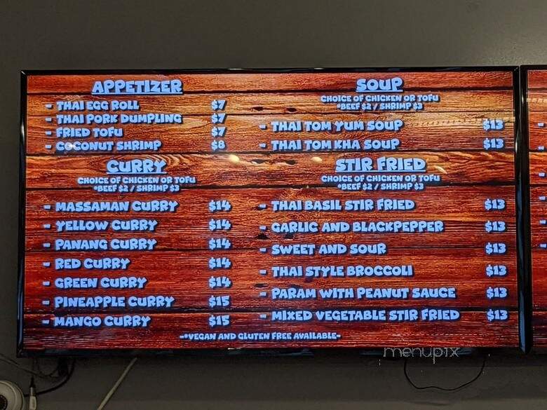Mali Thai - Salt Lake City, UT menu_pic