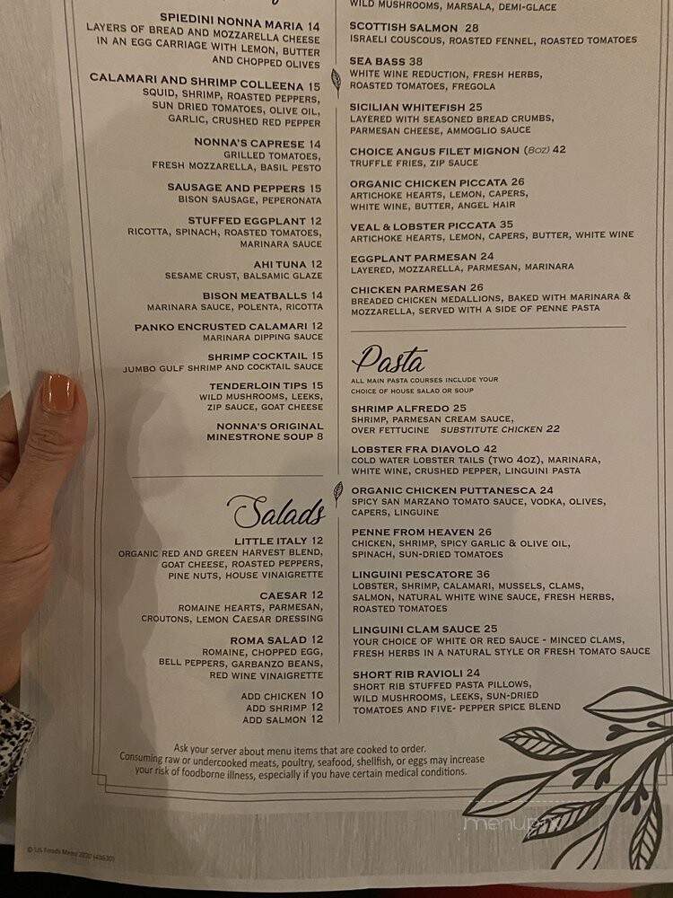 Nonna Maria's - West Bloomfield Township, MI menu_pic