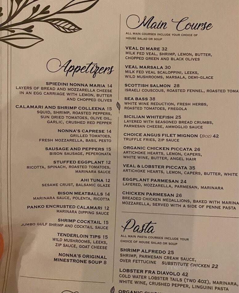 Nonna Maria's - West Bloomfield Township, MI menu_pic