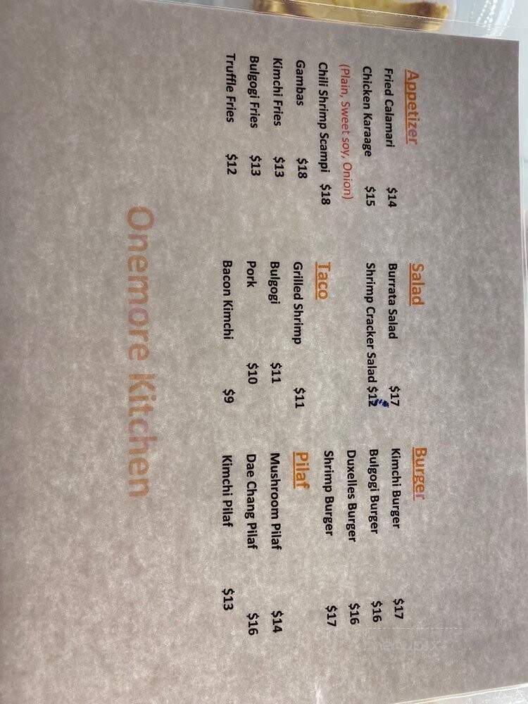 One More Kitchen - Los Angeles, CA menu_pic