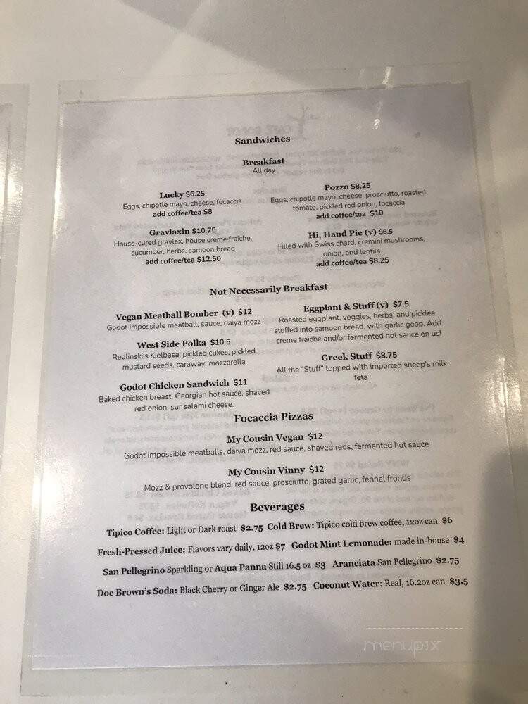 Cafe Godot - Buffalo, NY menu_pic
