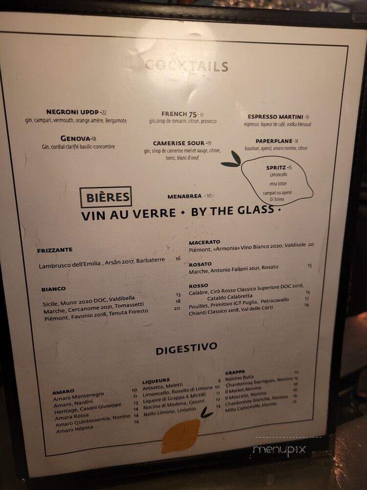Un Po' Di Piu - Montreal, QC menu_pic
