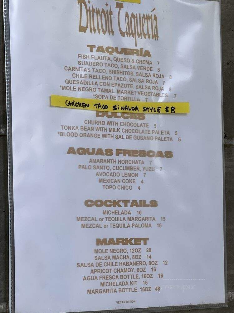 Ditroit Taqueria - Los Angeles, CA menu_pic