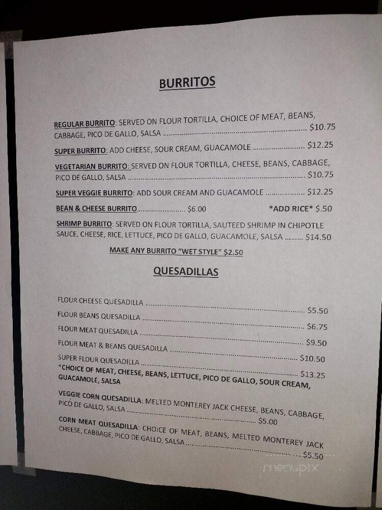 Tacos Moreno 3 - Capitola, CA menu_pic