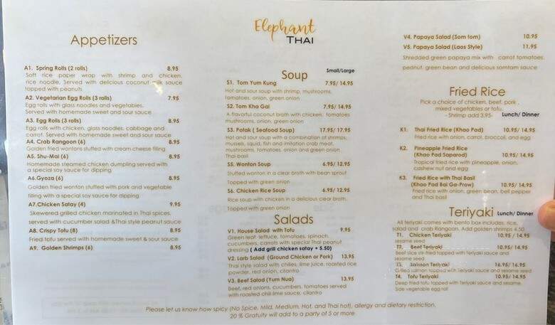 Elephant Thai - Colorado Springs, CO menu_pic