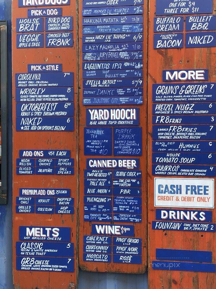 FR8yard - Spartanburg, SC menu_pic