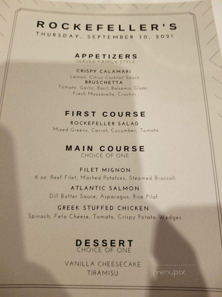 Rockefeller's - Oak Lawn, IL menu_pic