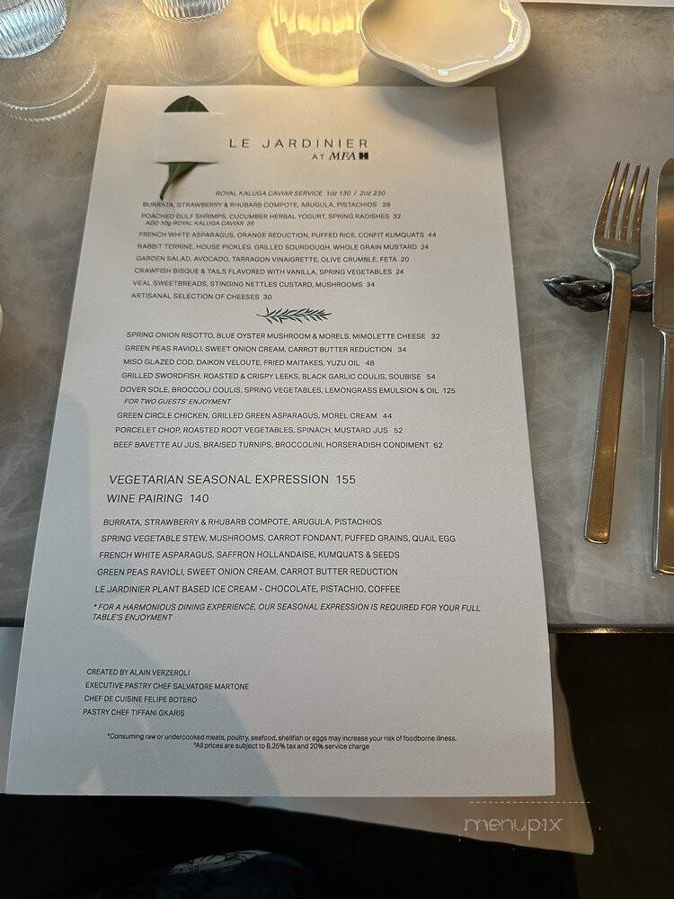 Le Jardinier - Houston, TX menu_pic