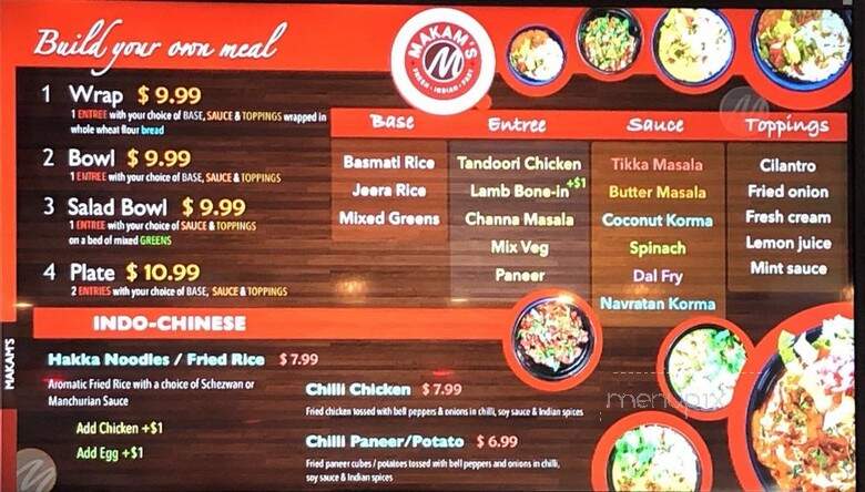 Makam's Indian Restaurant - Millcreek, UT menu_pic