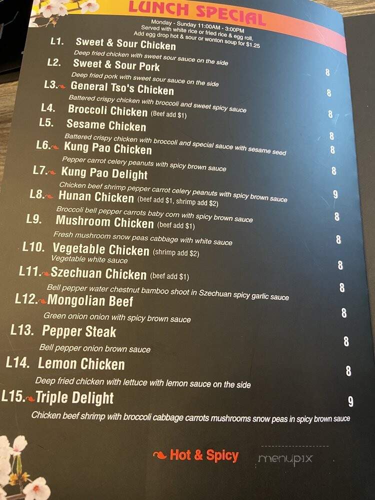 Sakura Asian Cuisine - San Antonio, TX menu_pic