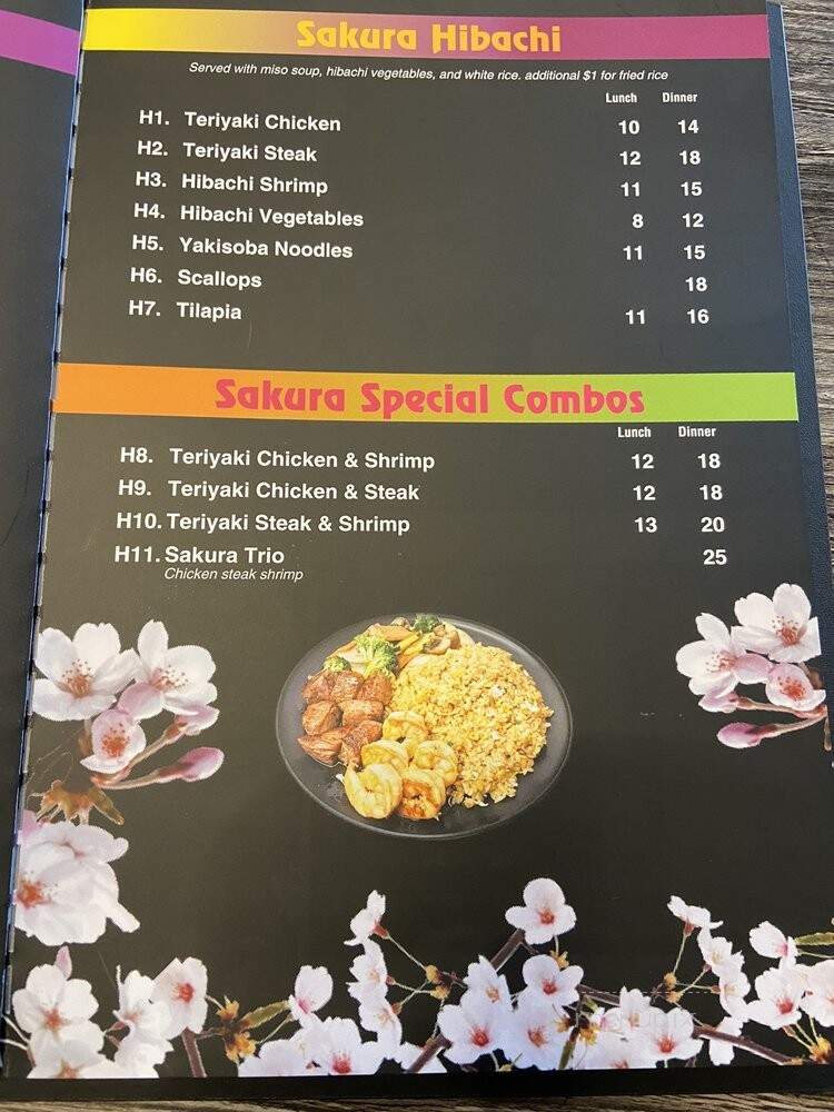 Sakura Asian Cuisine - San Antonio, TX menu_pic