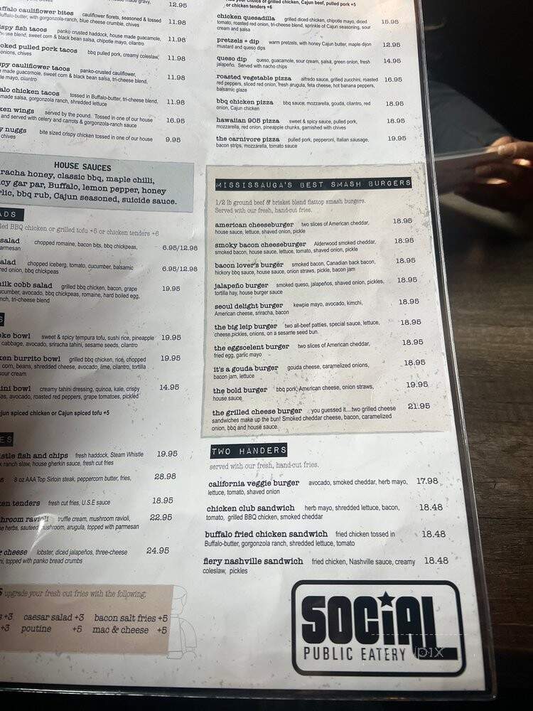 Social Eatery - Mississauga, ON menu_pic