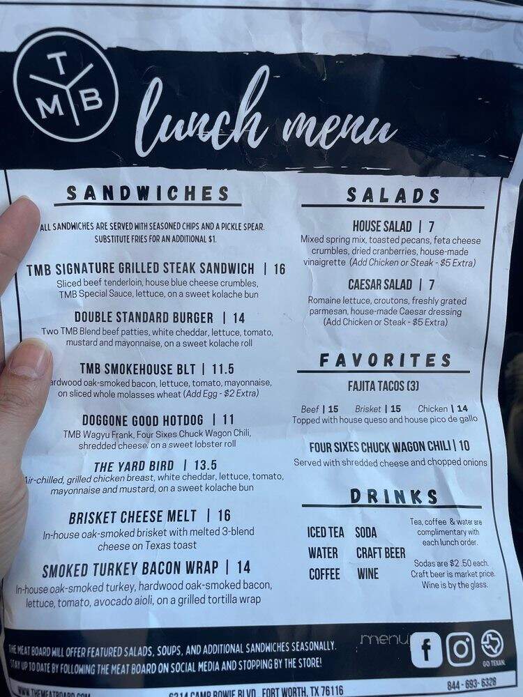 The Meat Board - Fort Worth, TX menu_pic