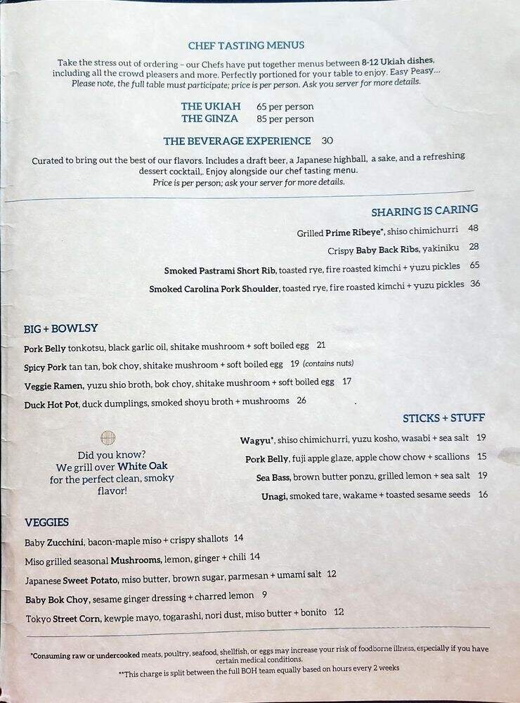 Ukiah - Asheville, NC menu_pic
