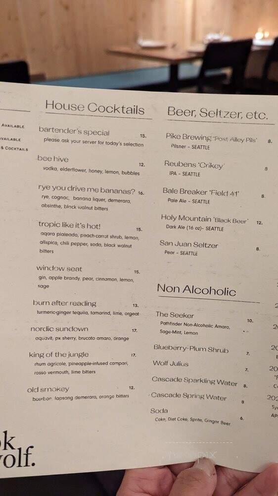 How to Cook a Wolf - Seattle, WA menu_pic