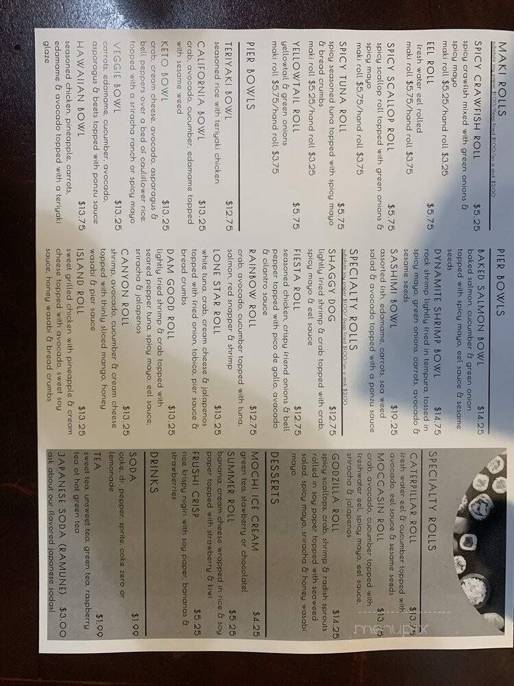 Pier Sushi - Canyon Lake, TX menu_pic
