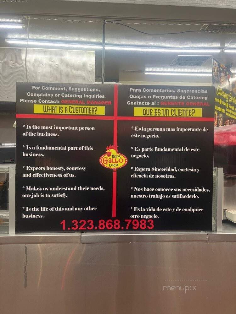 Tacos Gallo Loco - Anaheim, CA menu_pic