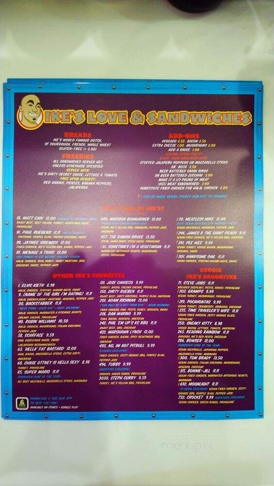 Ike's Love and Sandwiches - Aventura, FL menu_pic