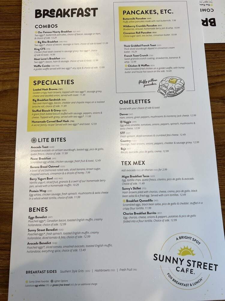 Sunny Street Cafe - Keller, TX menu_pic