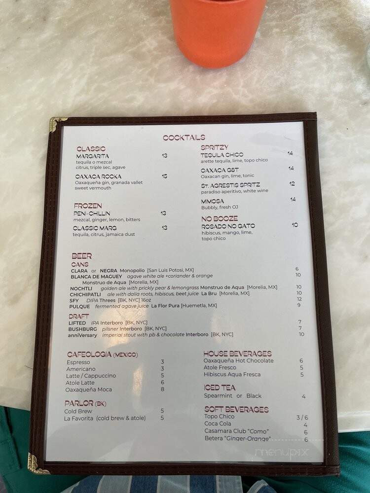 Xilonen - Brooklyn, NY menu_pic