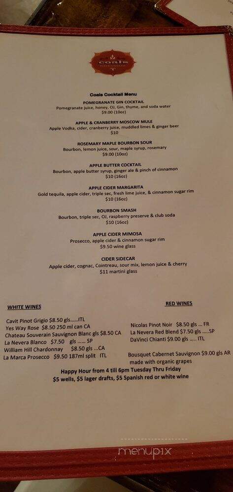 Coals - Portland, ME menu_pic