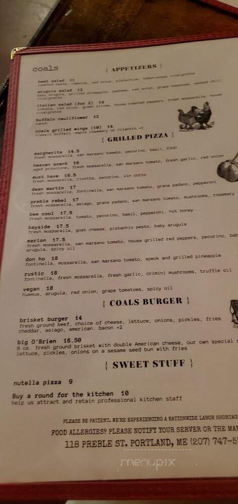 Coals - Portland, ME menu_pic