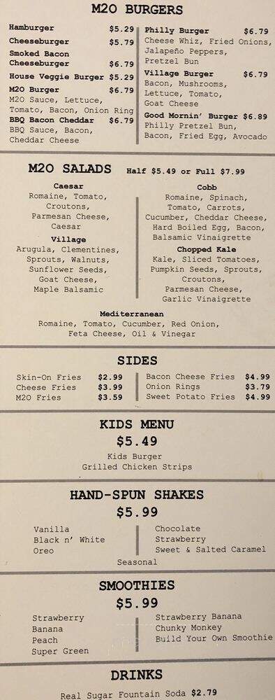M2O Burgers & Salads - Wynnewood, PA menu_pic