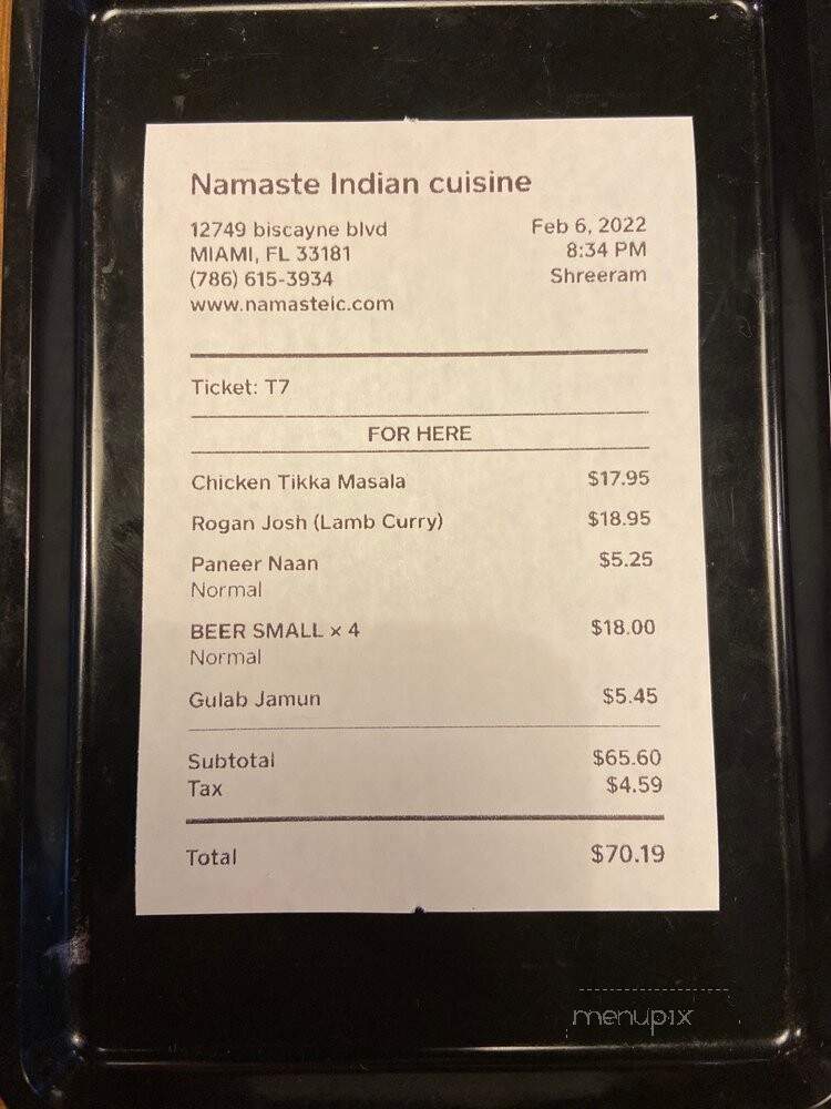 Namaste Indian Cuisine - North Miami, FL