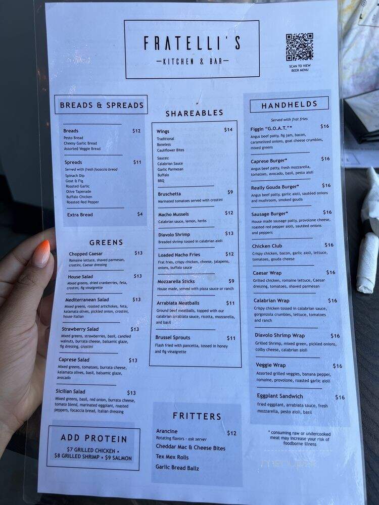 Fratelli's Kitchen & Bar - Grand Rapids, MI menu_pic