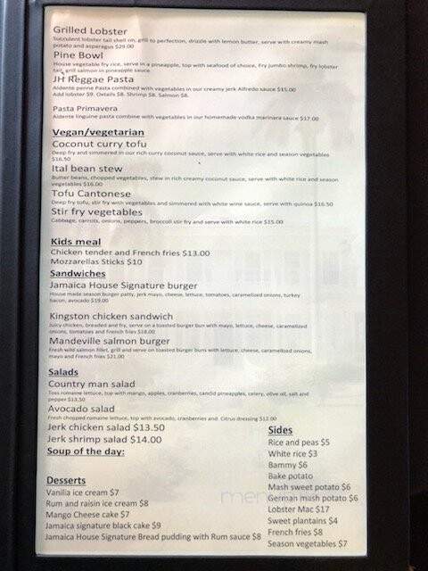 Jamaica House Grill. - Wellington, FL menu_pic